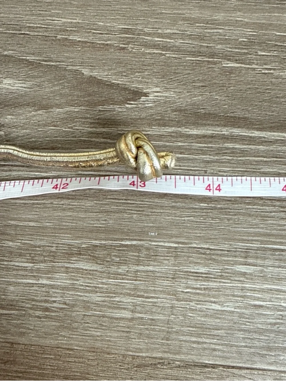 Genuine Leather Gold Metallic Skinny Belt Or Waist Accessory With Beads